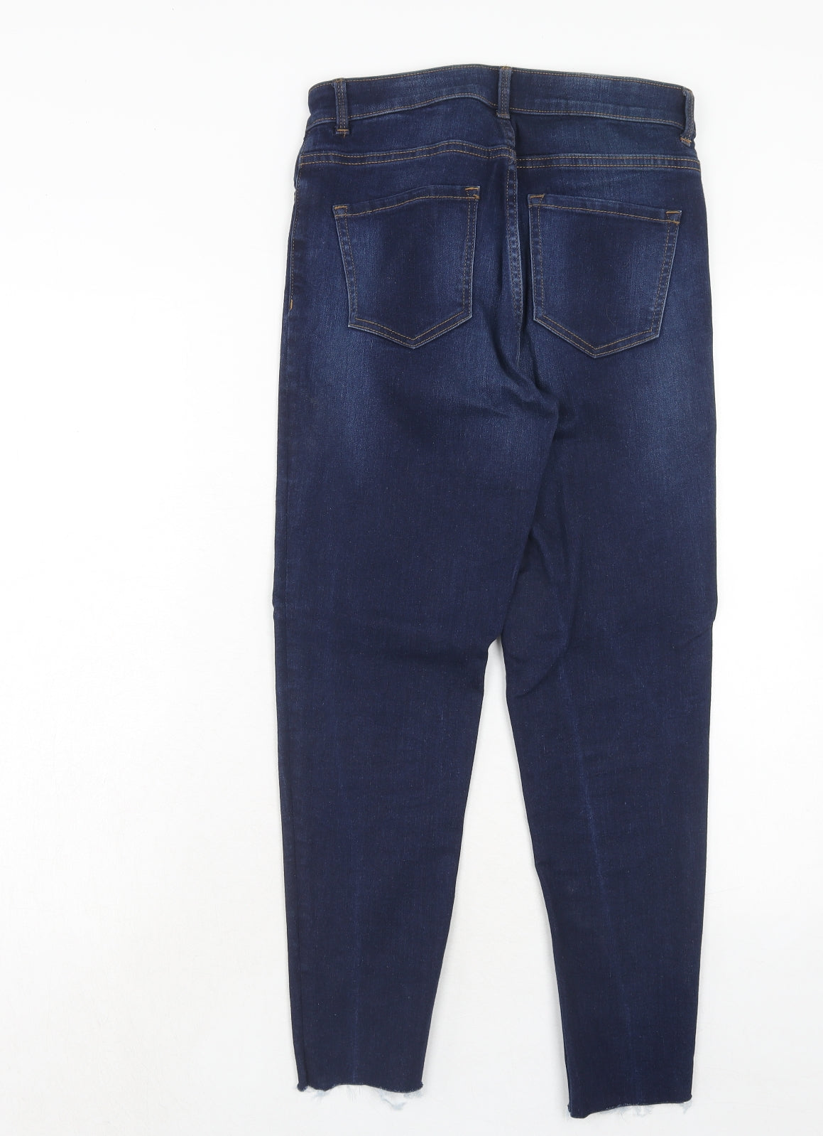 Marks and Spencer Womens Blue Cotton Skinny Jeans Size 10 Regular Zip