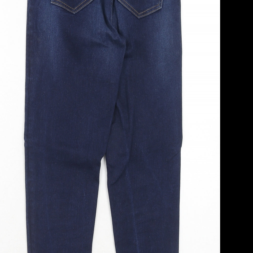Marks and Spencer Womens Blue Cotton Skinny Jeans Size 10 Regular Zip