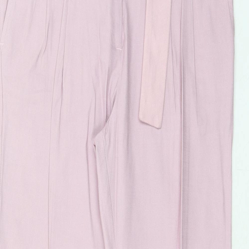 NEXT Womens Pink Linen Chino Trousers Size 10 Regular Hook & Eye