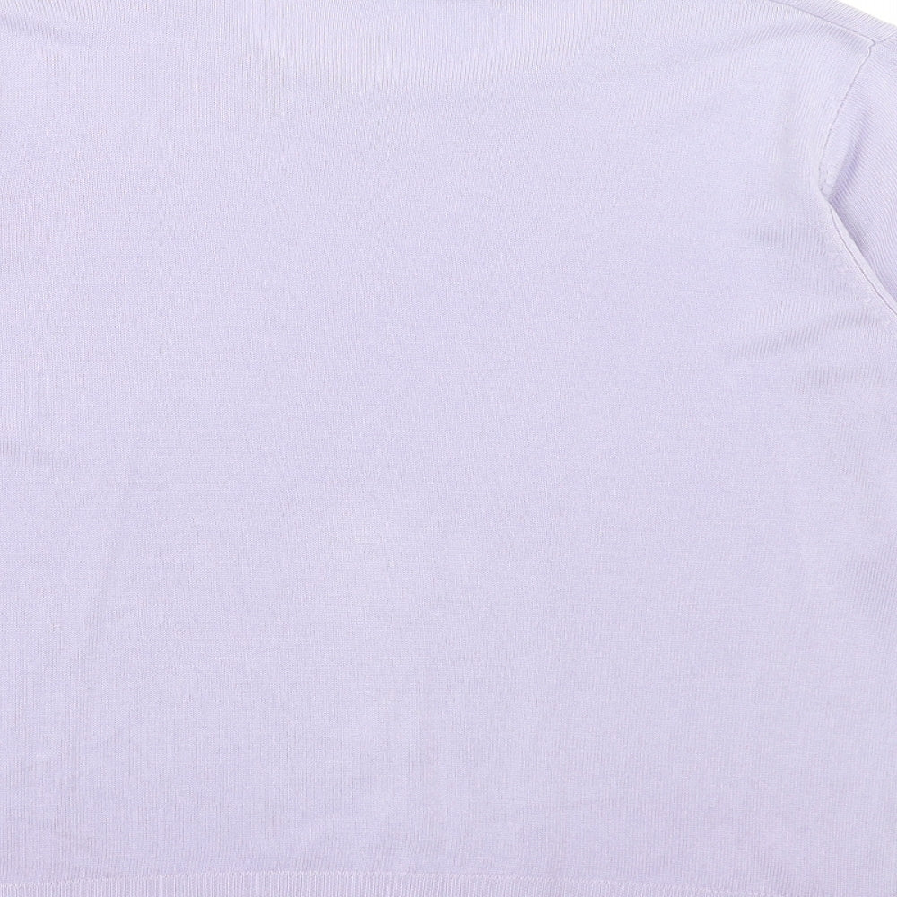 Marks and Spencer Womens Purple Round Neck Acrylic Pullover Jumper Size 14