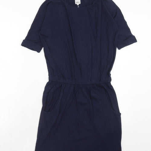 SWELL Womens Blue Cotton T-Shirt Dress Size XS Round Neck Pullover