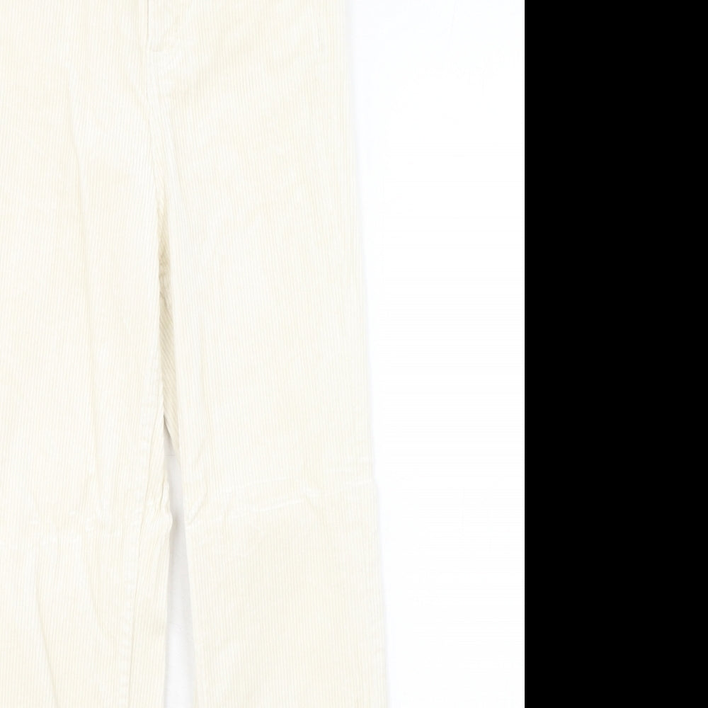 H&M Womens Beige Cotton Trousers Size 6 Regular Zip
