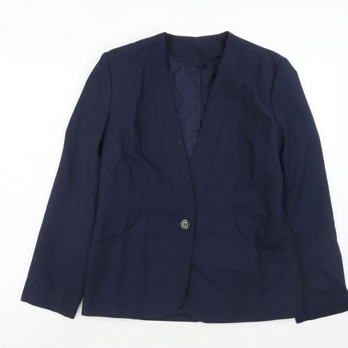 Debenhams Womens Blue Polyester Jacket Suit Jacket Size 10