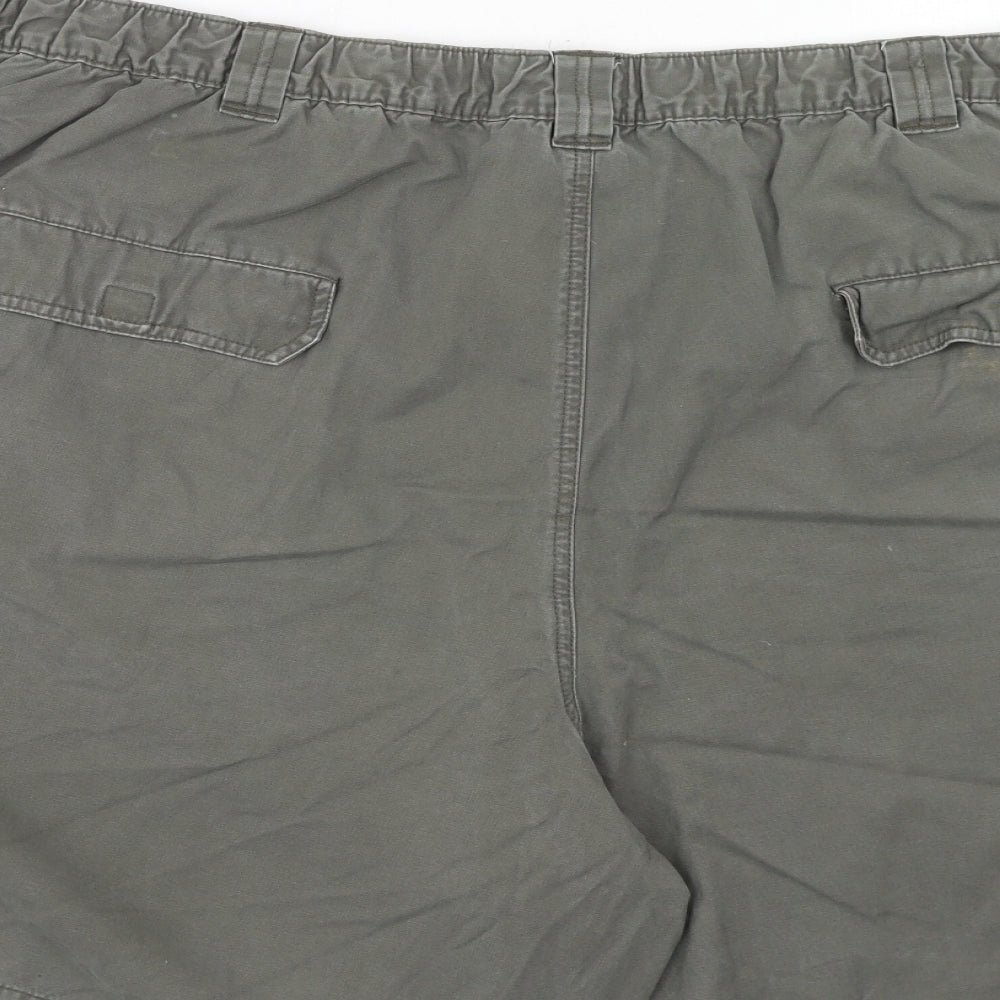 Basic Editions Mens Green Cotton Cargo Shorts Size 4XL Regular Zip