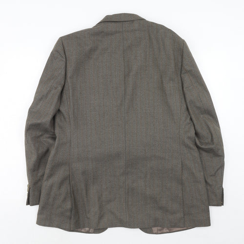 Maenson Mens Brown Striped Polyester Jacket Suit Jacket Size 42 Regular