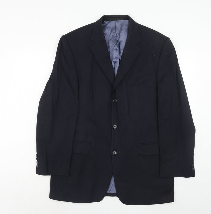 Marks and Spencer Mens Blue Wool Jacket Suit Jacket Size 40 Regular