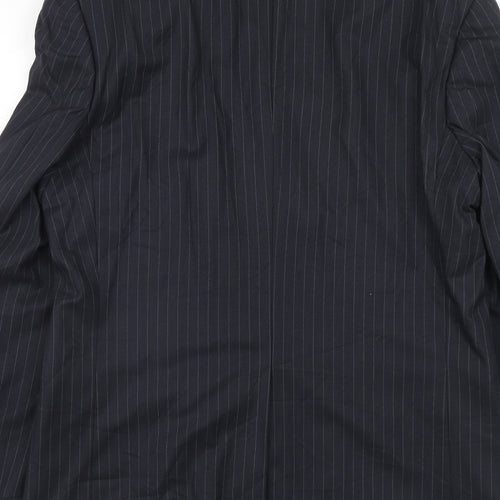 Marks and Spencer Mens Blue Striped Wool Jacket Suit Jacket Size 40 Regular