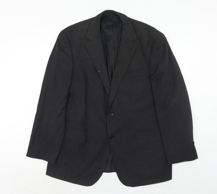 Marks and Spencer Mens Black Polyester Jacket Suit Jacket Size 42 Regular