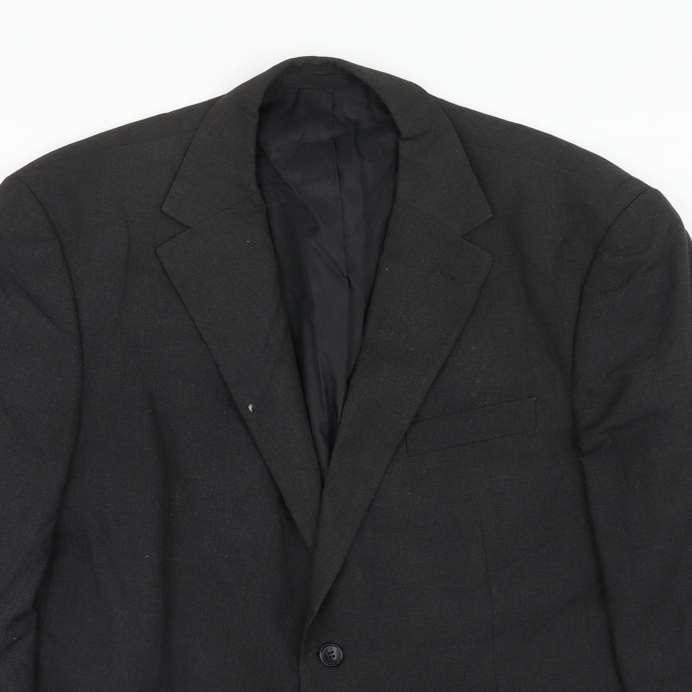 Marks and Spencer Mens Black Polyester Jacket Suit Jacket Size 42 Regular
