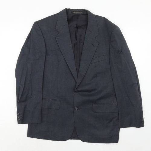 Marks and Spencer Mens Blue Wool Jacket Suit Jacket Size 40 Regular