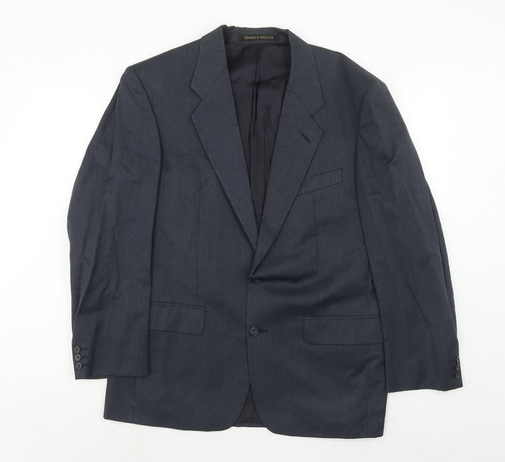 Marks and Spencer Mens Blue Wool Jacket Suit Jacket Size 40 Regular