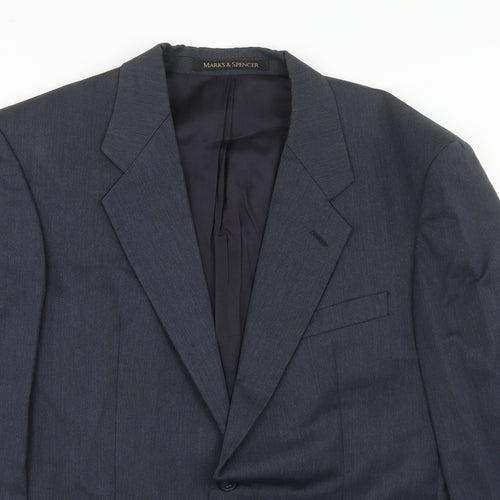 Marks and Spencer Mens Blue Wool Jacket Suit Jacket Size 40 Regular