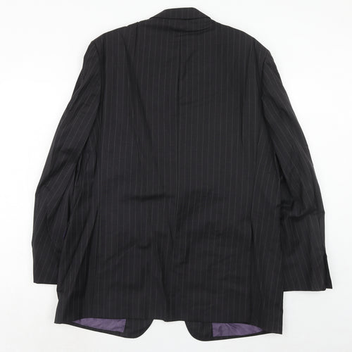 Marks and Spencer Mens Grey Striped Wool Jacket Suit Jacket Size 44 Regular