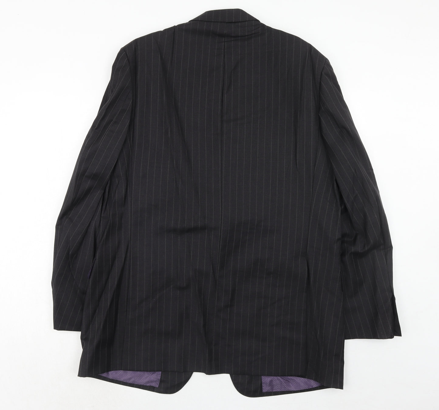Marks and Spencer Mens Grey Striped Wool Jacket Suit Jacket Size 44 Regular