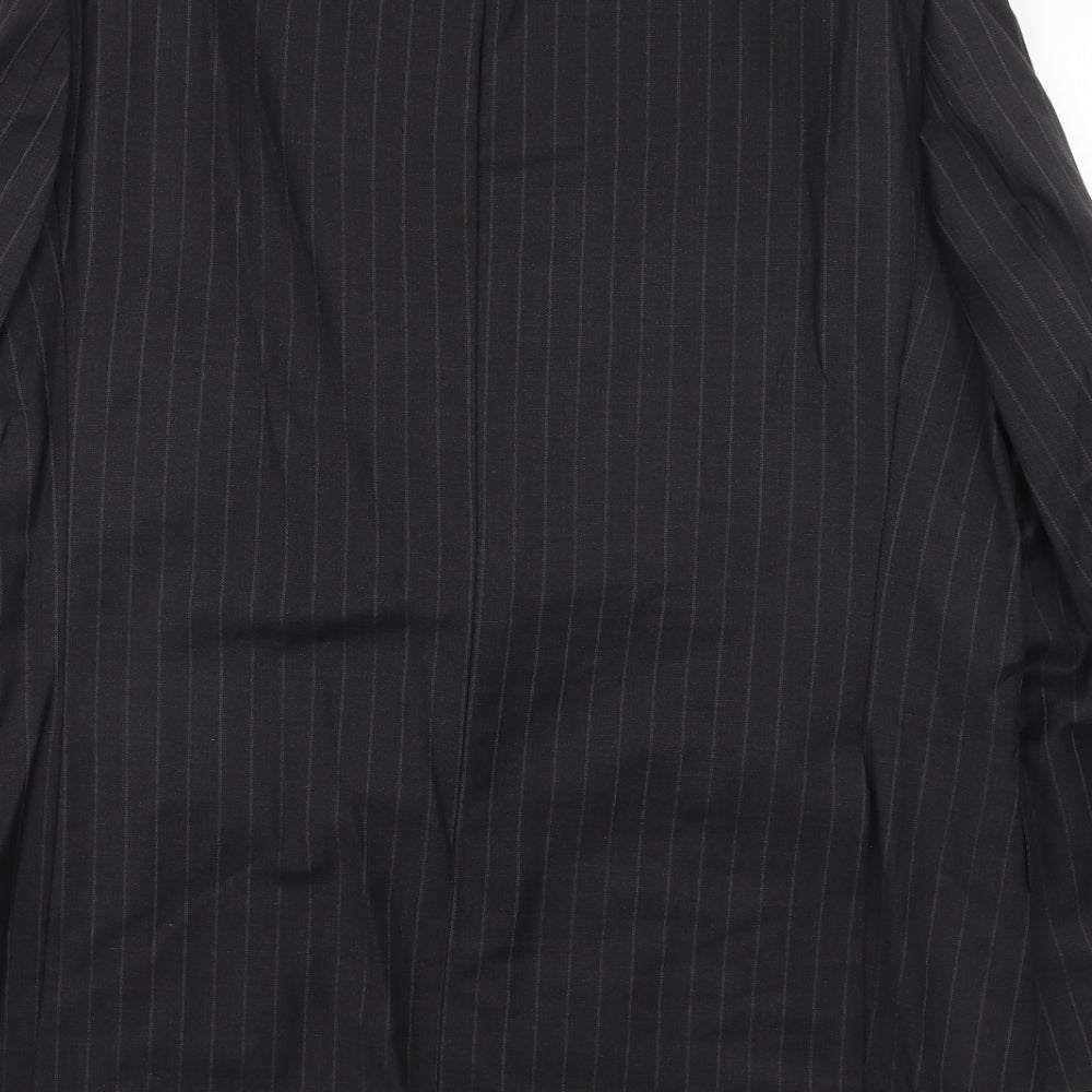 Marks and Spencer Mens Grey Striped Wool Jacket Suit Jacket Size 44 Regular