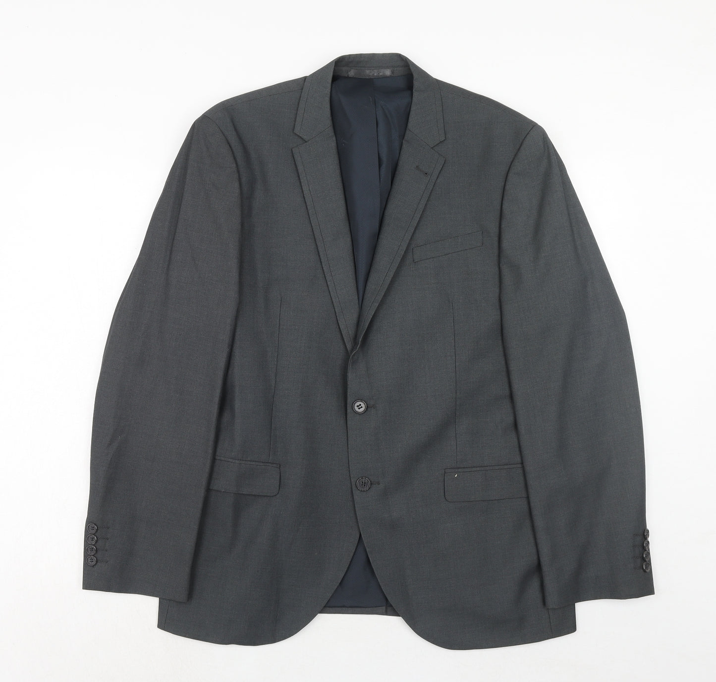 NEXT Mens Grey Polyester Jacket Suit Jacket Size 44 Regular