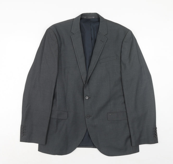NEXT Mens Grey Polyester Jacket Suit Jacket Size 44 Regular