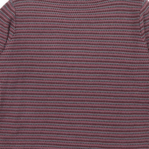 Fay Louise Womens Purple Round Neck Striped Acrylic Pullover Jumper Size S