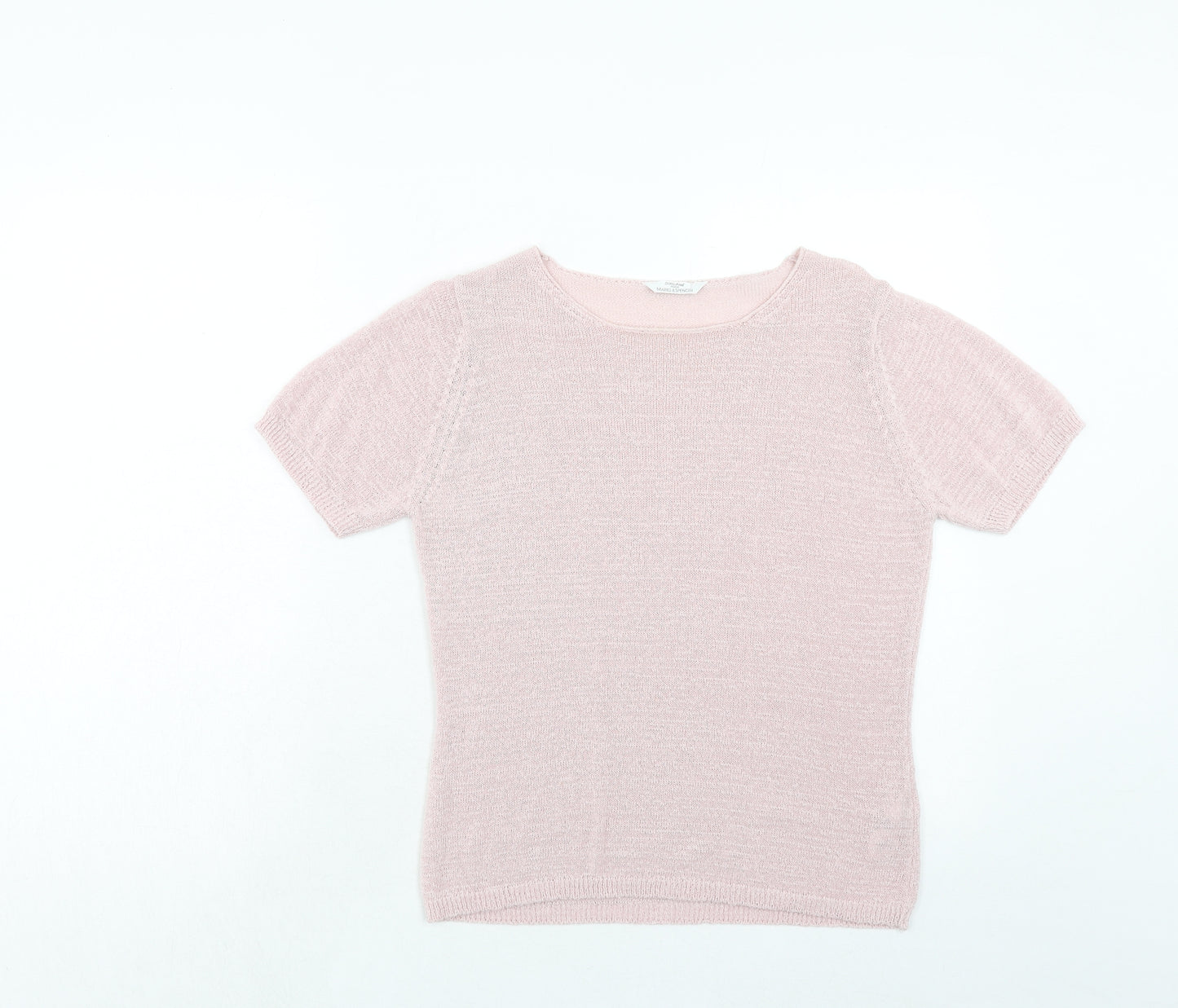 Marks and Spencer Womens Pink Round Neck Viscose Pullover Jumper Size 12