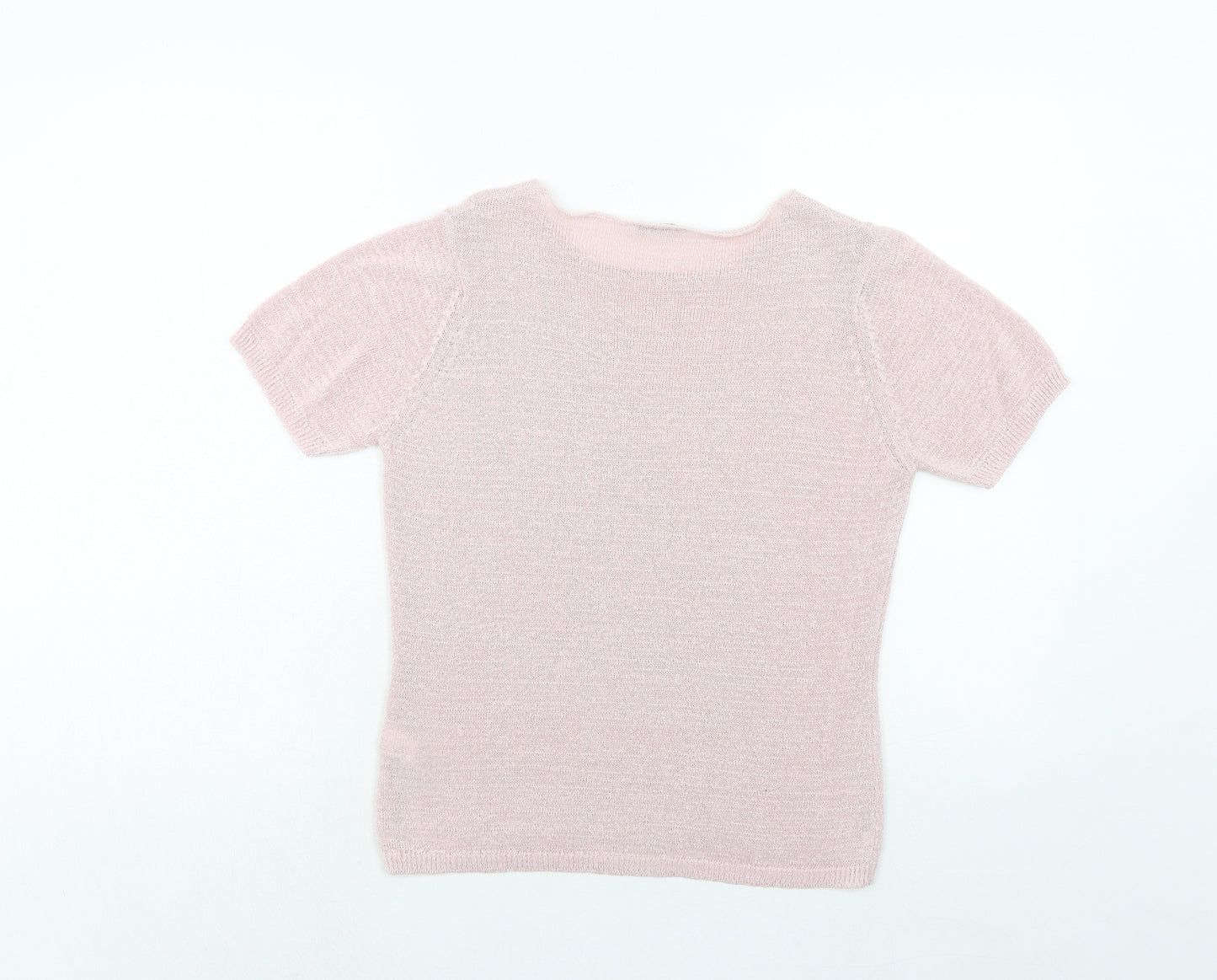 Marks and Spencer Womens Pink Round Neck Viscose Pullover Jumper Size 12