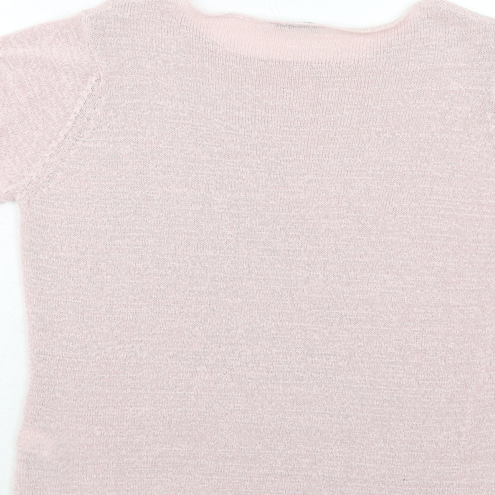 Marks and Spencer Womens Pink Round Neck Viscose Pullover Jumper Size 12