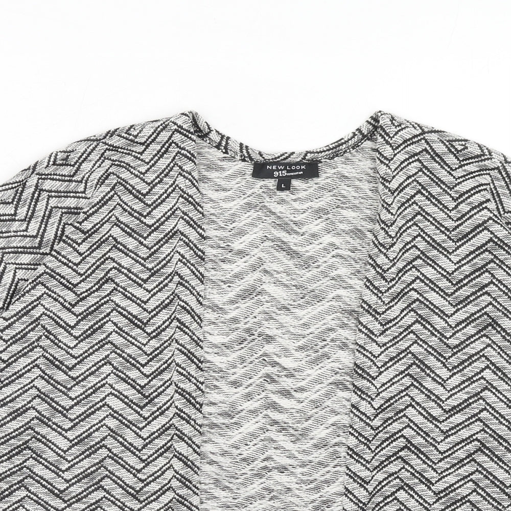 New Look Girls Black V-Neck Herringbone Polyester Cardigan Jumper Size 16 Years Pullover