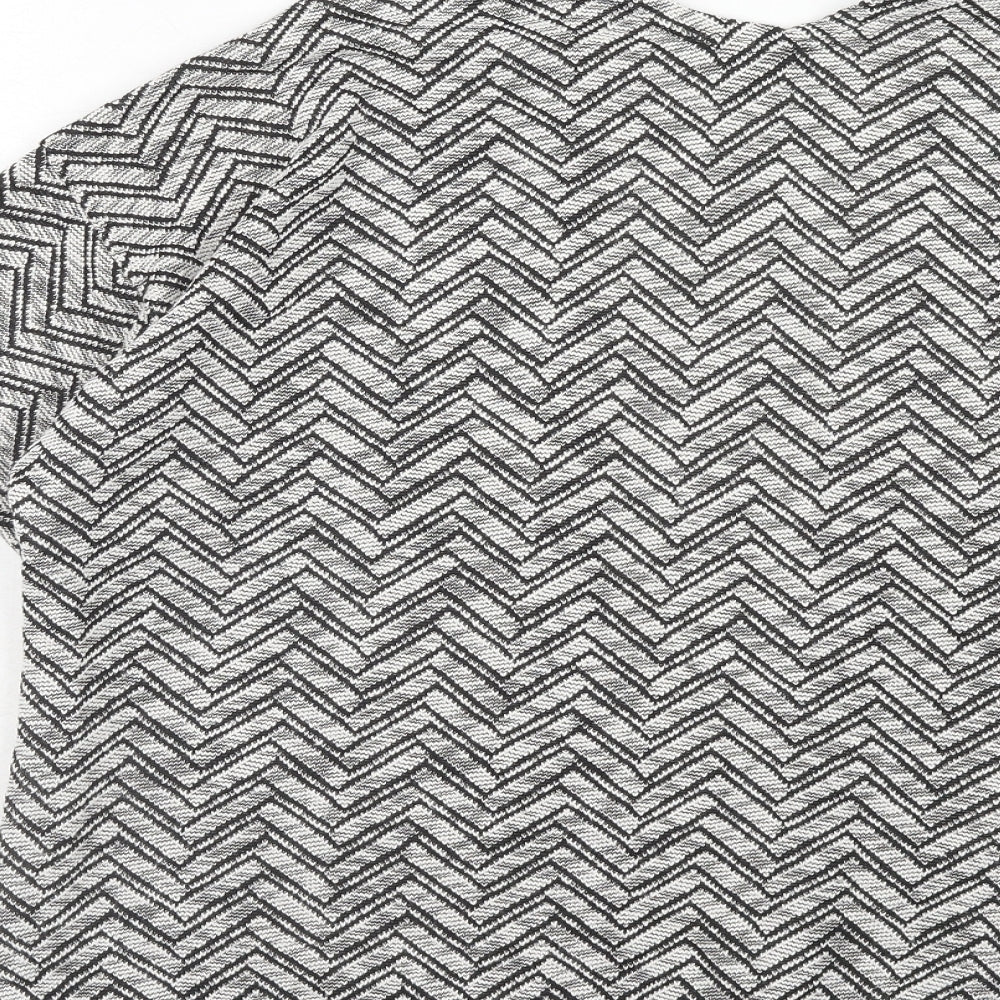 New Look Girls Black V-Neck Herringbone Polyester Cardigan Jumper Size 16 Years Pullover