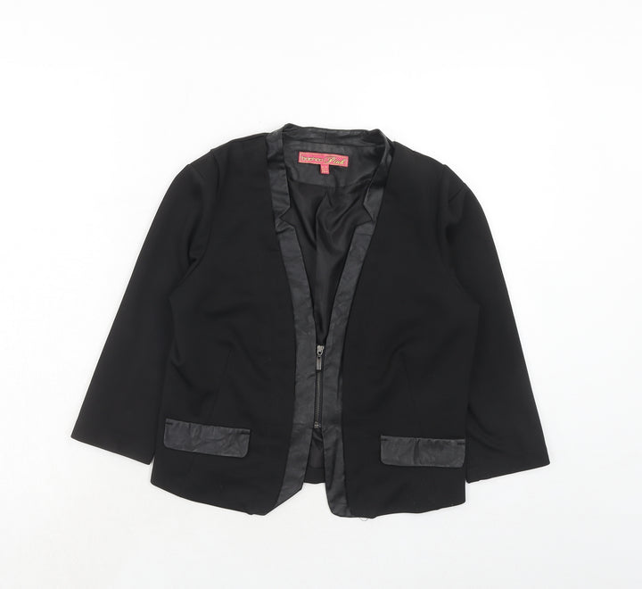 Boohoo Womens Black Jacket Blazer Size 10 Zip