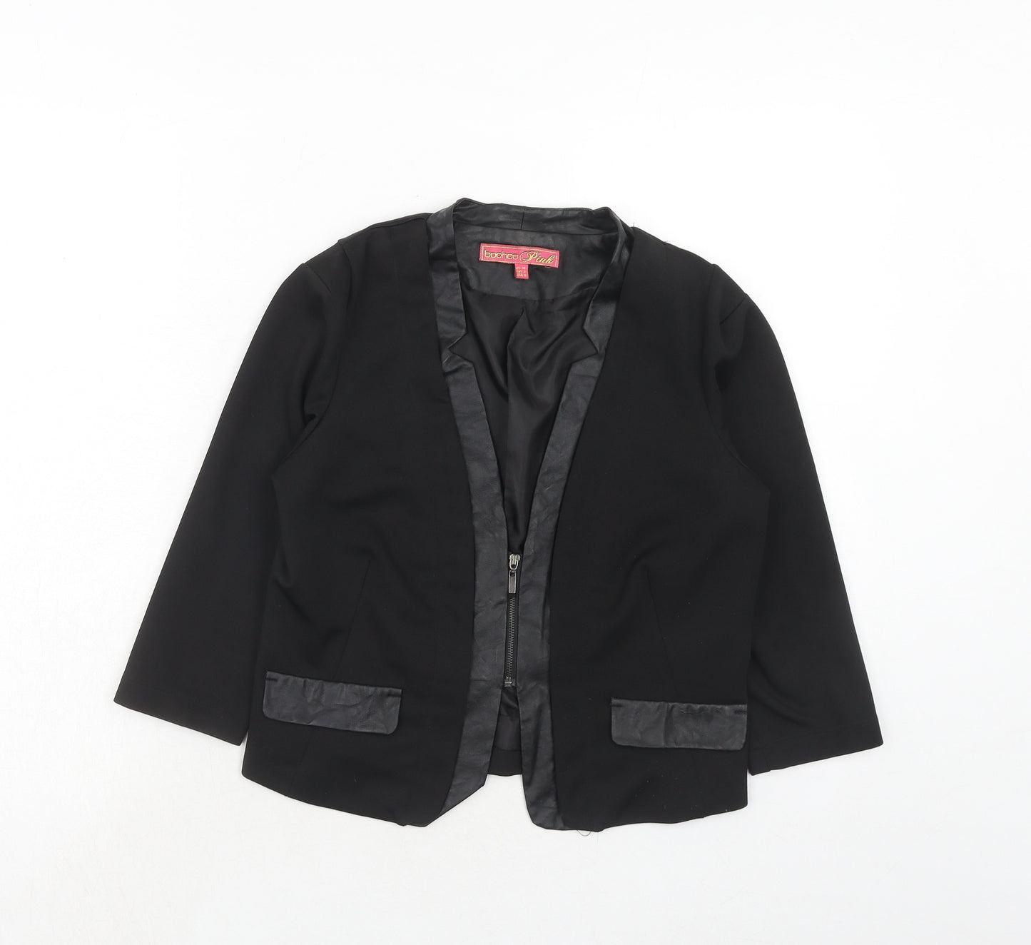 Boohoo Womens Black Jacket Blazer Size 10 Zip