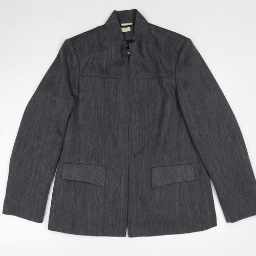 Cotton Traders Womens Grey Geometric Jacket Size 12 Zip