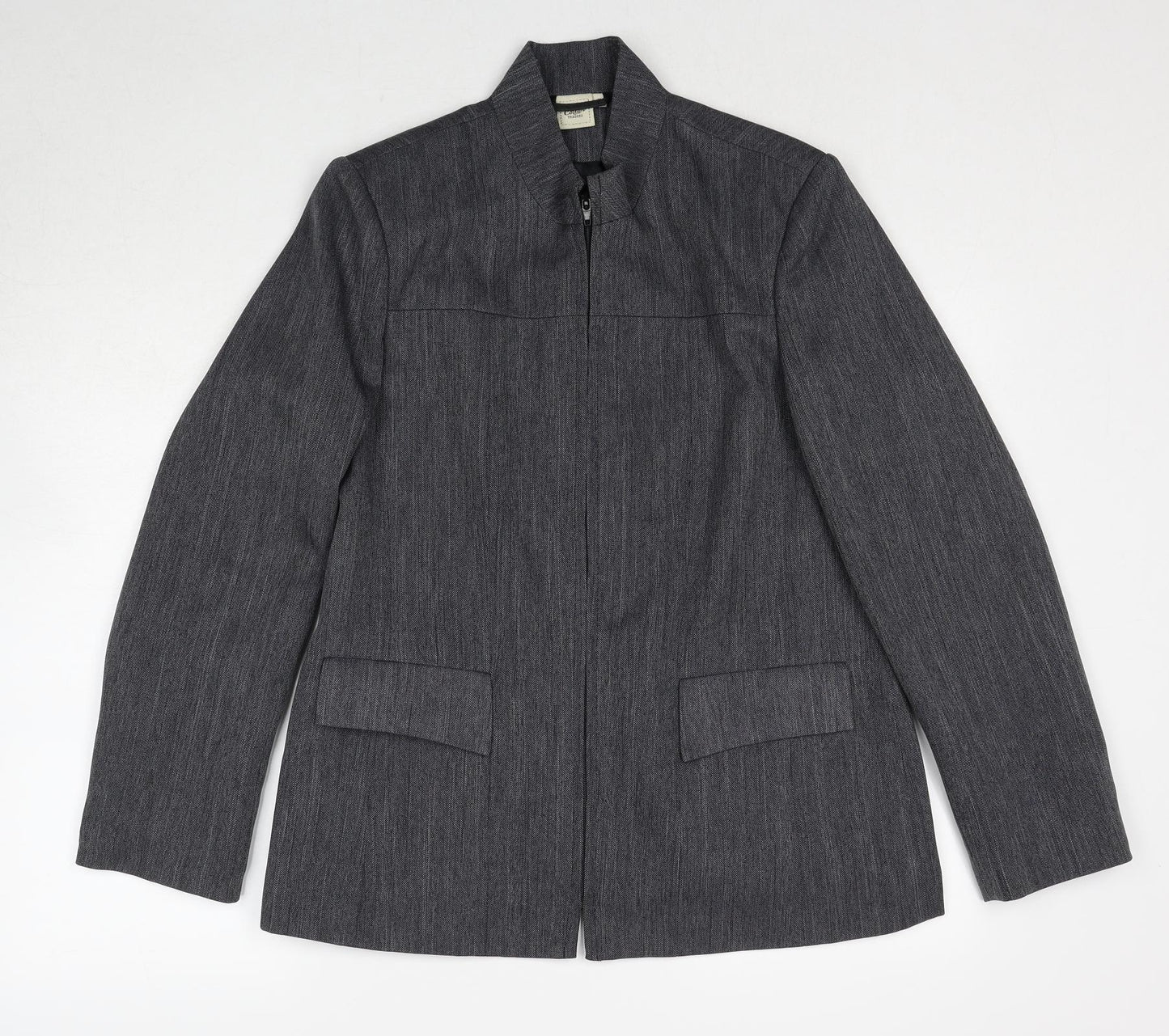 Cotton Traders Womens Grey Geometric Jacket Size 12 Zip