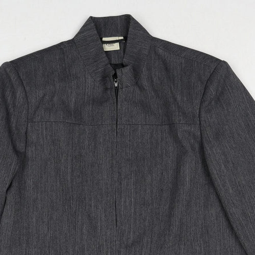 Cotton Traders Womens Grey Geometric Jacket Size 12 Zip