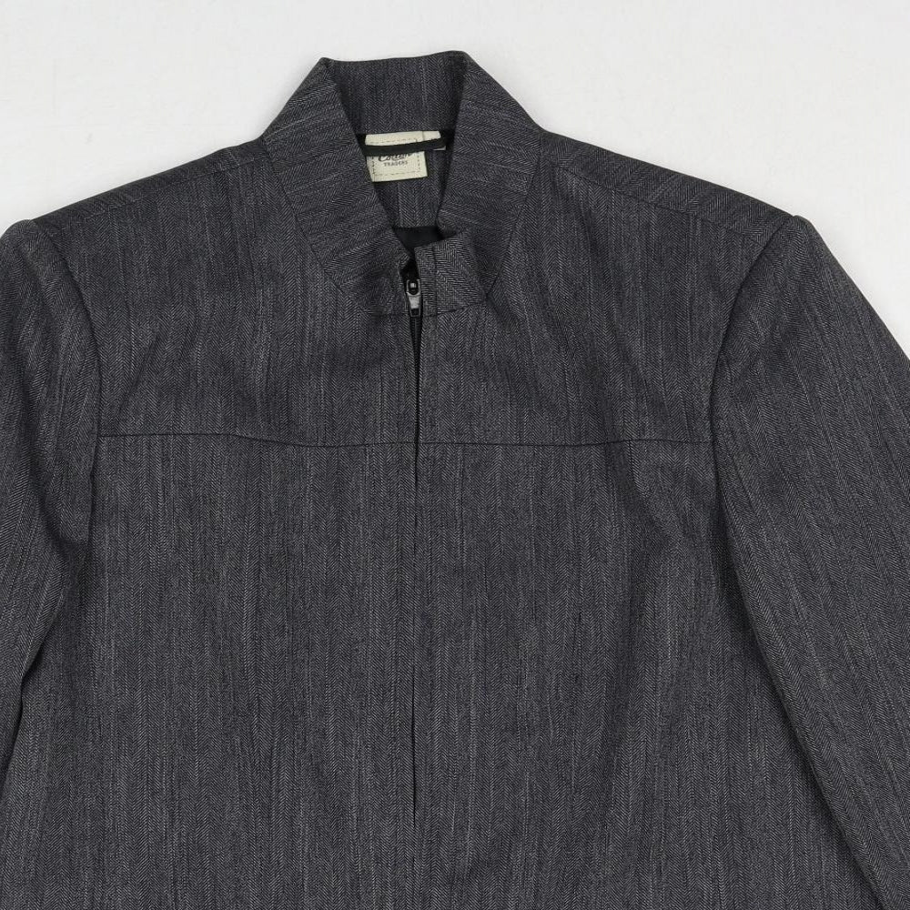 Cotton Traders Womens Grey Geometric Jacket Size 12 Zip