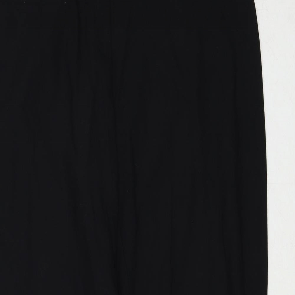Marks and Spencer Womens Black Polyester Trousers Size 14 Regular Zip