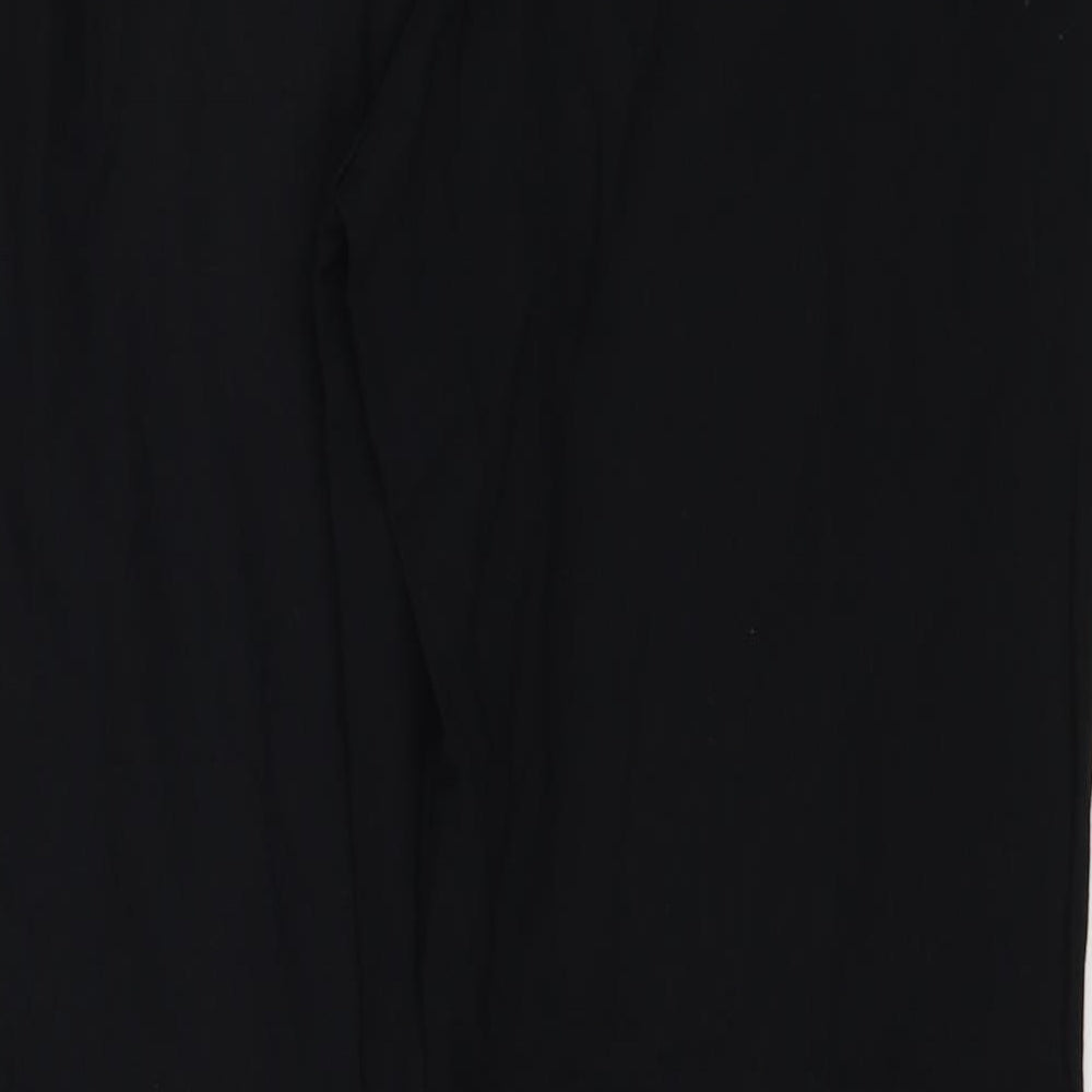 Marks and Spencer Womens Black Polyester Trousers Size 14 Regular Zip