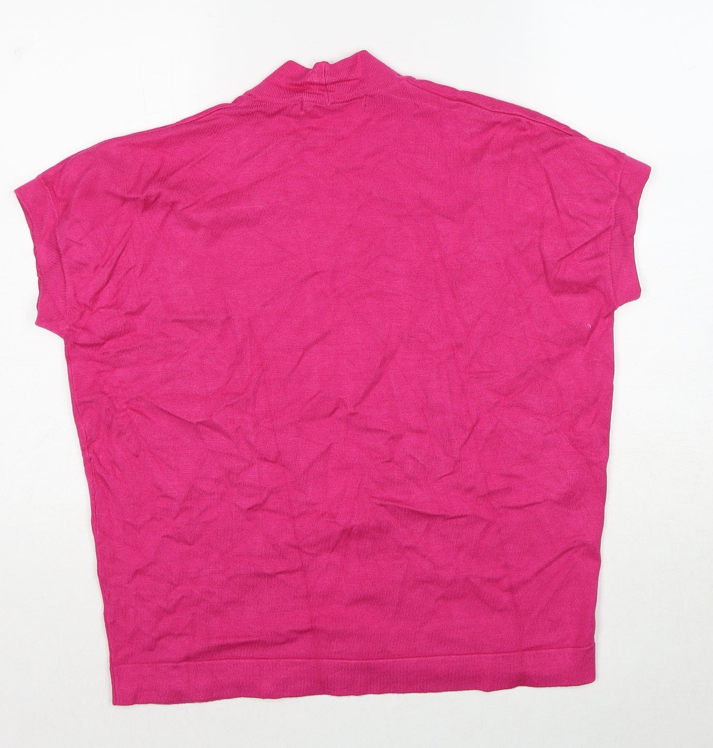 EWM Womens Pink V-Neck Viscose Cardigan Jumper Size 18