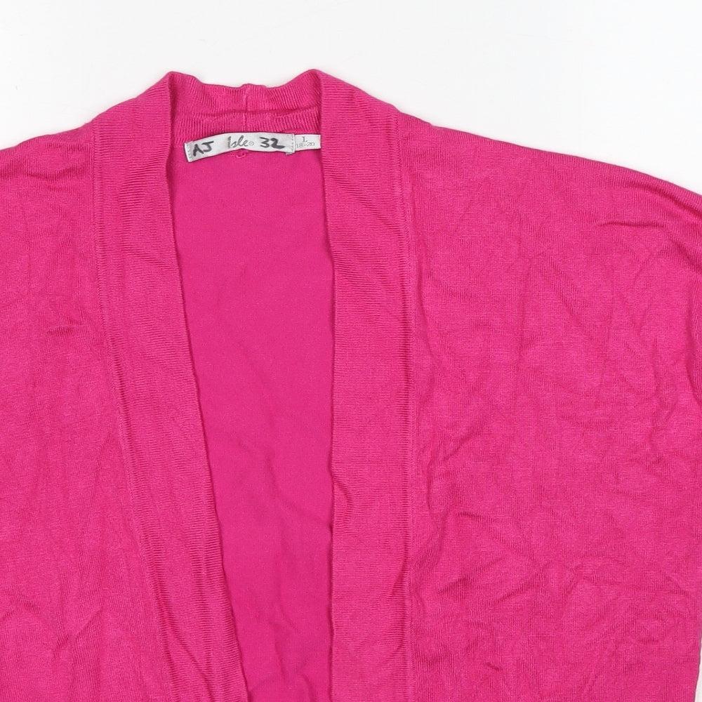 EWM Womens Pink V-Neck Viscose Cardigan Jumper Size 18