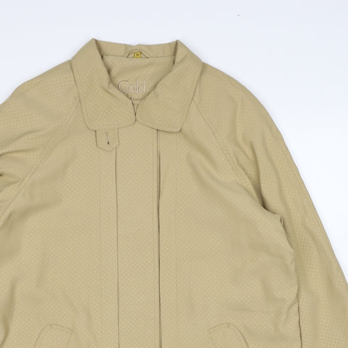 Telemac Womens Beige Geometric Jacket Size M Button