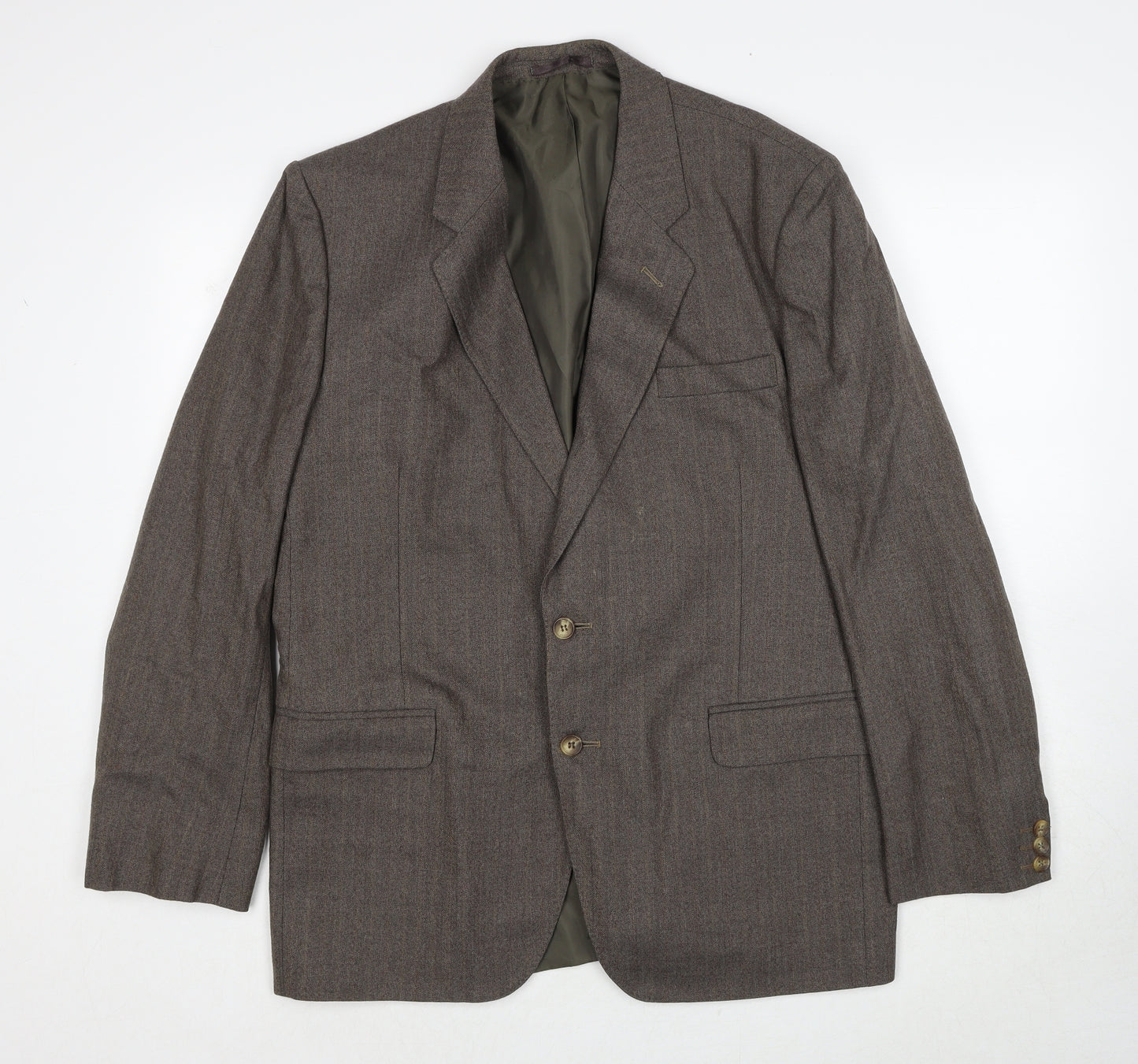 Greenwoods Mens Brown Wool Jacket Suit Jacket Size 40 Regular