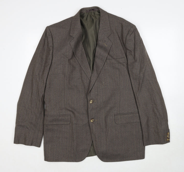 Greenwoods Mens Brown Wool Jacket Suit Jacket Size 40 Regular