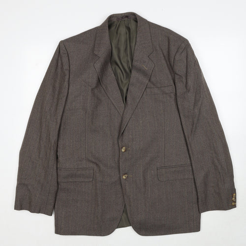 Greenwoods Mens Brown Wool Jacket Suit Jacket Size 40 Regular