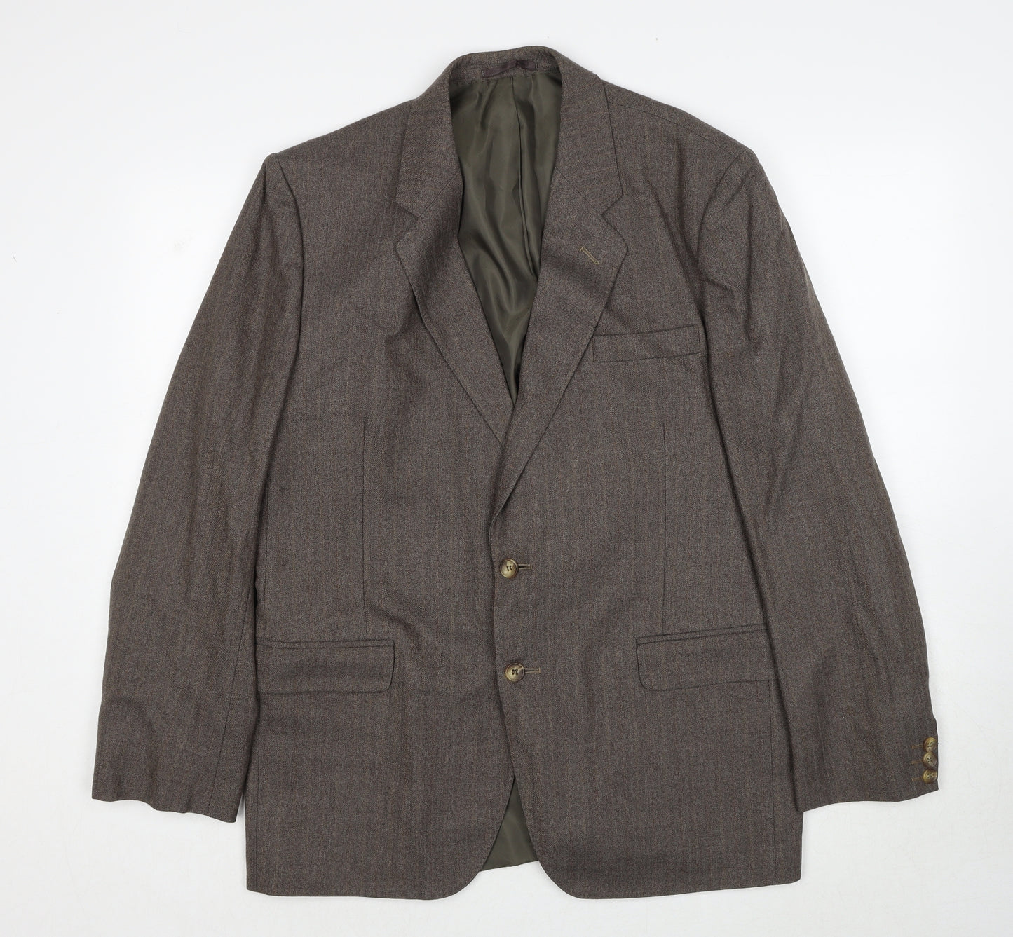 Greenwoods Mens Brown Wool Jacket Suit Jacket Size 40 Regular