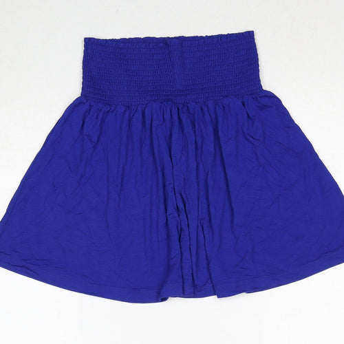 H&M Womens Blue Viscose Skater Skirt Size XS