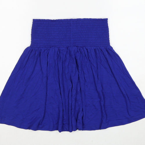 H&M Womens Blue Viscose Skater Skirt Size XS