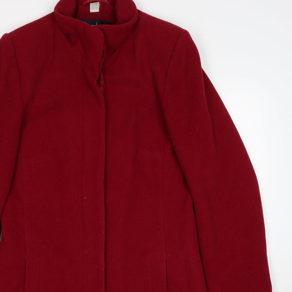 Berghaus Womens Red Overcoat Coat Size 10 Button