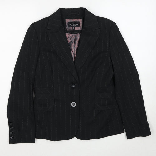 Debenhams Womens Grey Striped Viscose Jacket Suit Jacket Size 10