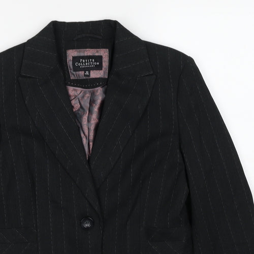 Debenhams Womens Grey Striped Viscose Jacket Suit Jacket Size 10