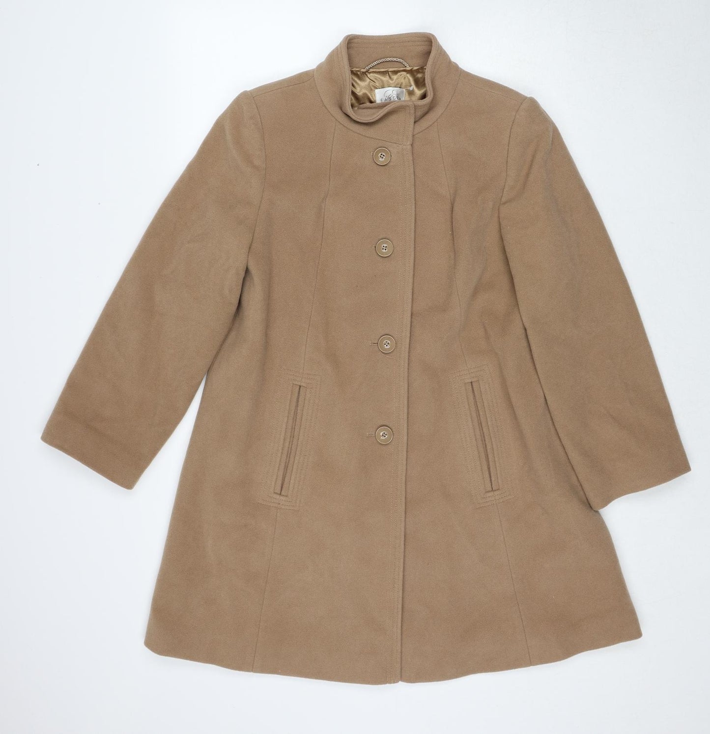 Eastex Womens Beige Overcoat Coat Size 10 Button