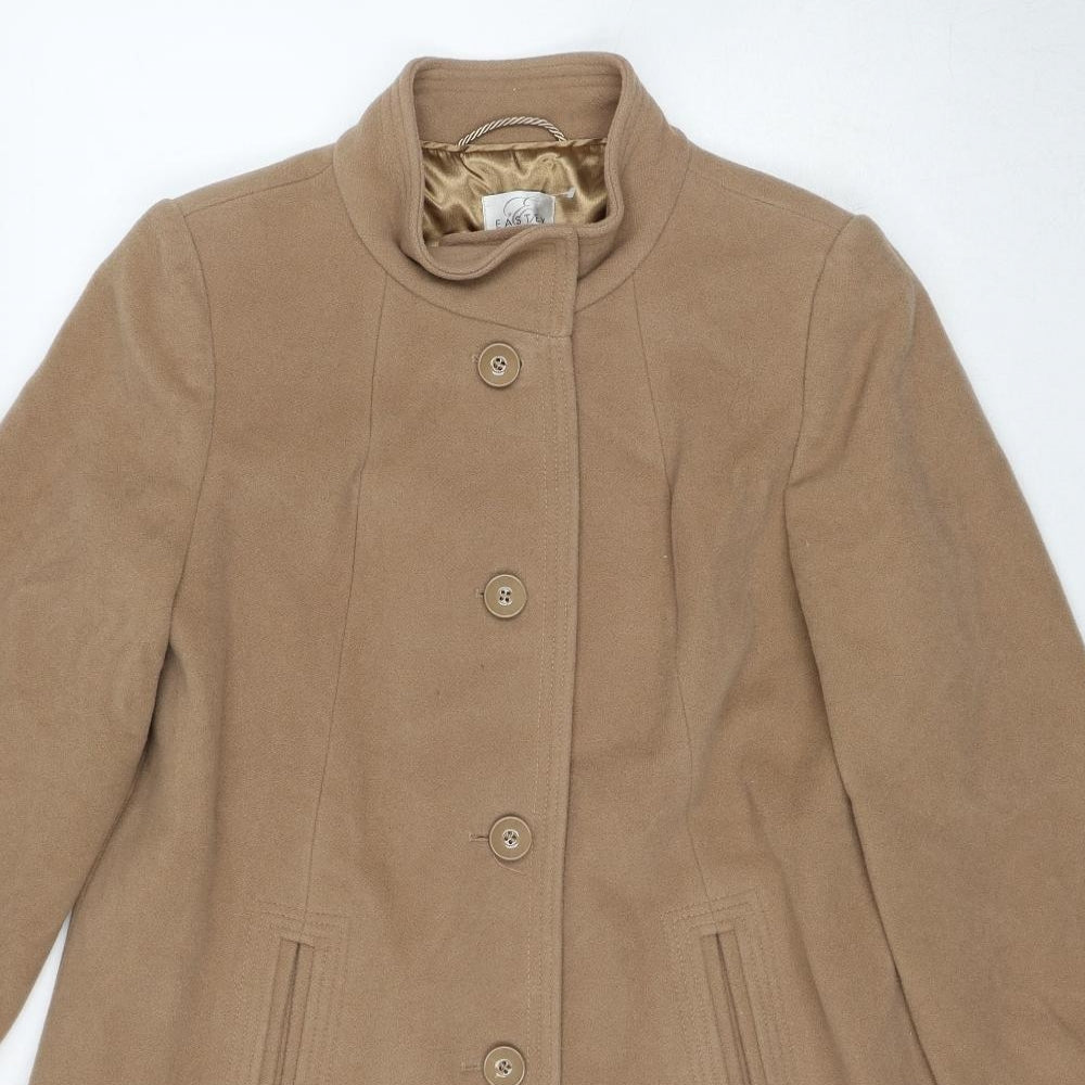 Eastex Womens Beige Overcoat Coat Size 10 Button
