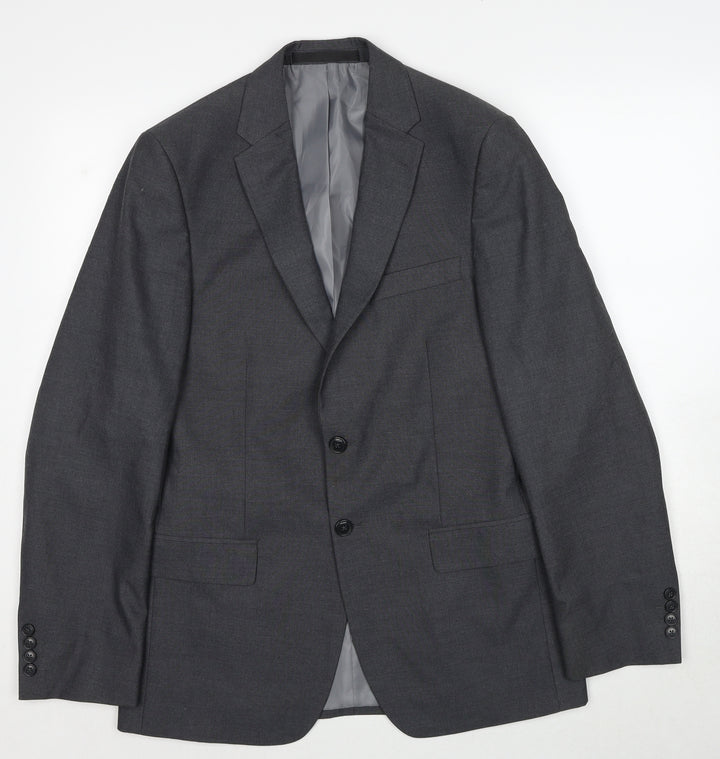 Marks and Spencer Mens Grey Polyester Jacket Suit Jacket Size 38 Regular